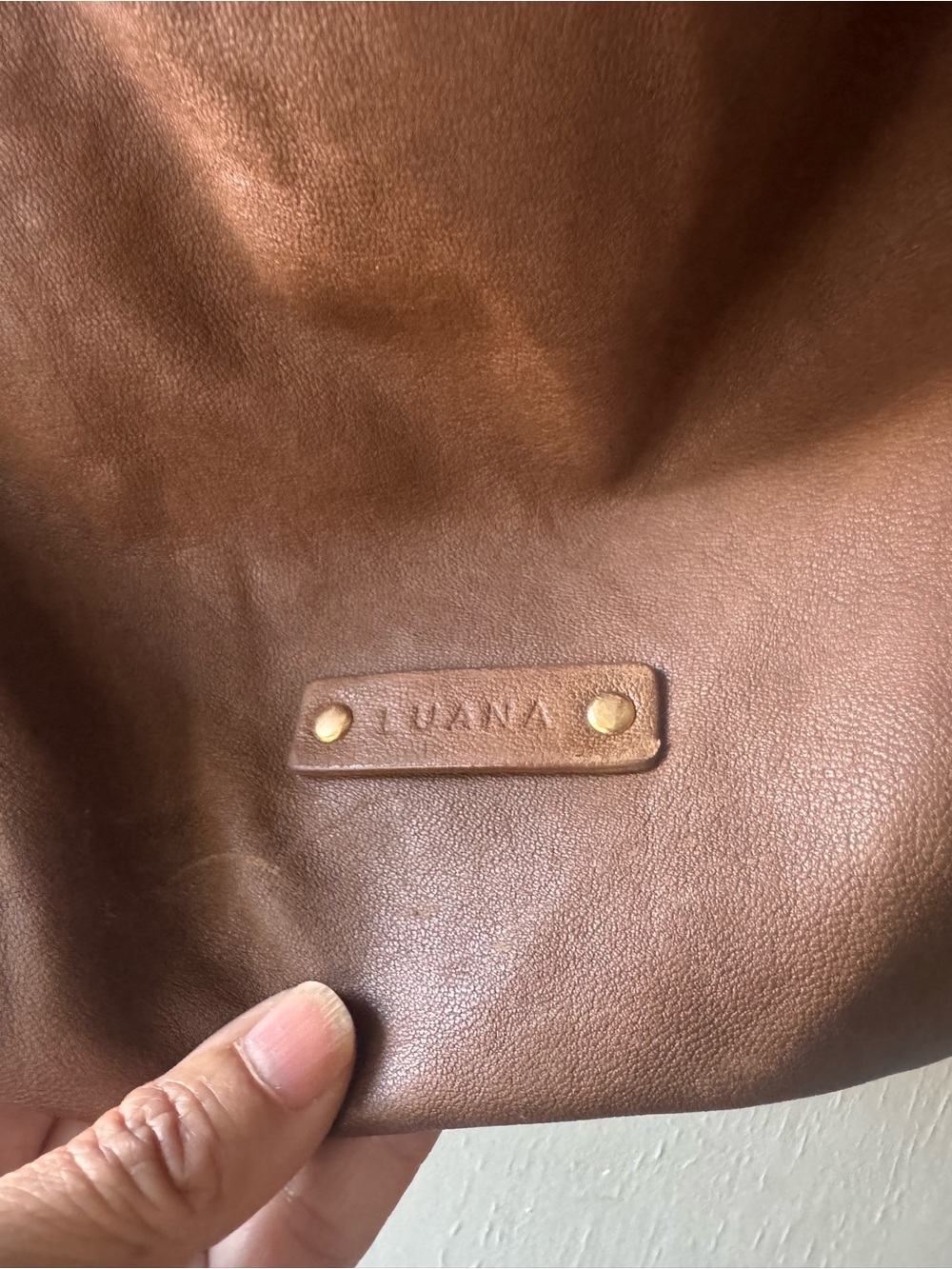 Luana Genuine Leather Hobo Shoulder Bag in Brown/Cognac - - Picture 3 of 7